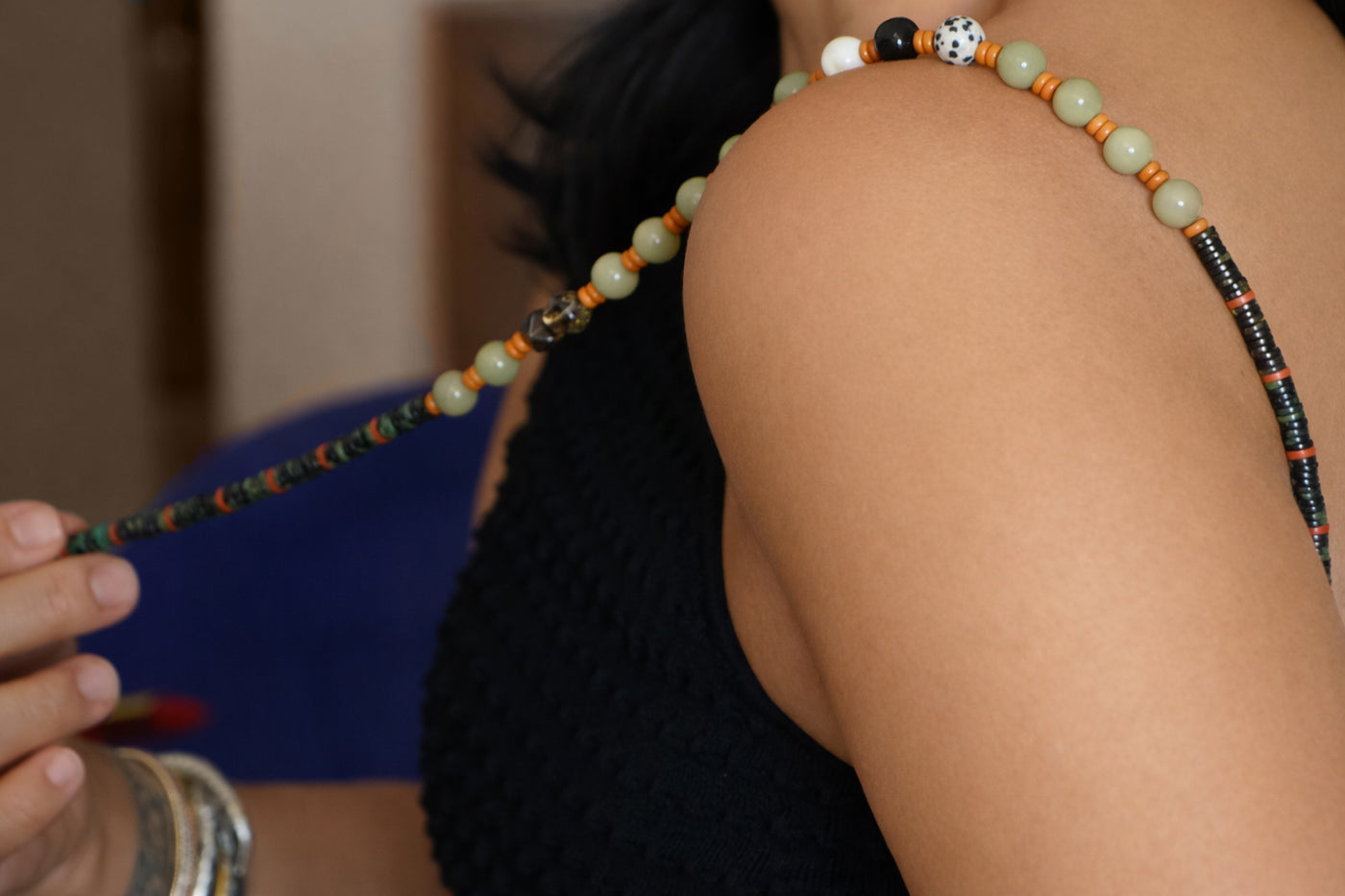 Smoky Quartz Nugget Necklace styled on body image 2 2 23_10_37.jpg