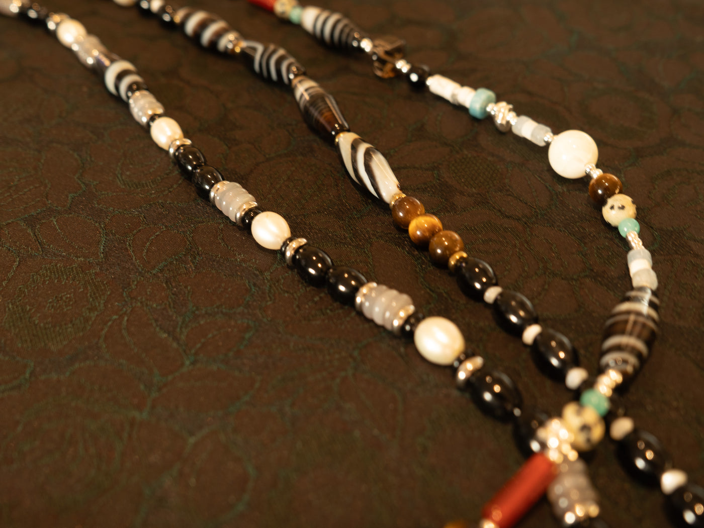 Mosaic Stone Necklace stone detail image 1 MAK09016.jpg
