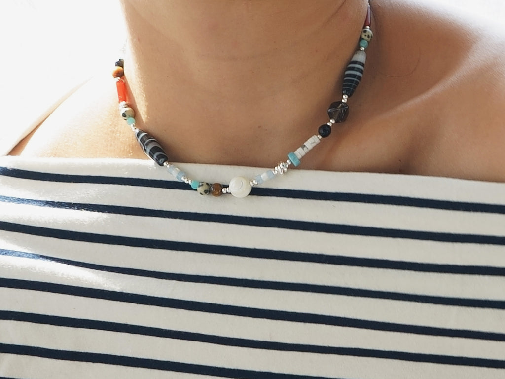 Mosaic Stone Necklace styled on body image 3 MAK09208.jpg