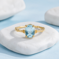 Aquamarine Dew Ring natural stone jewelry product photo