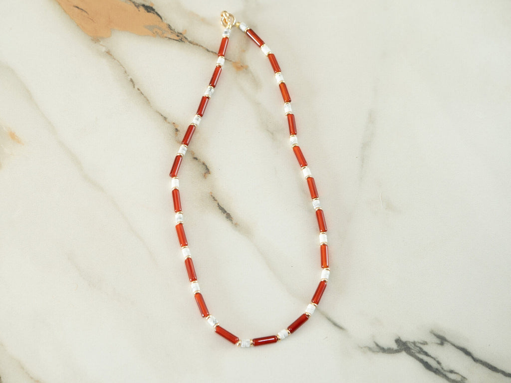 Coral Stripe Necklace single product image