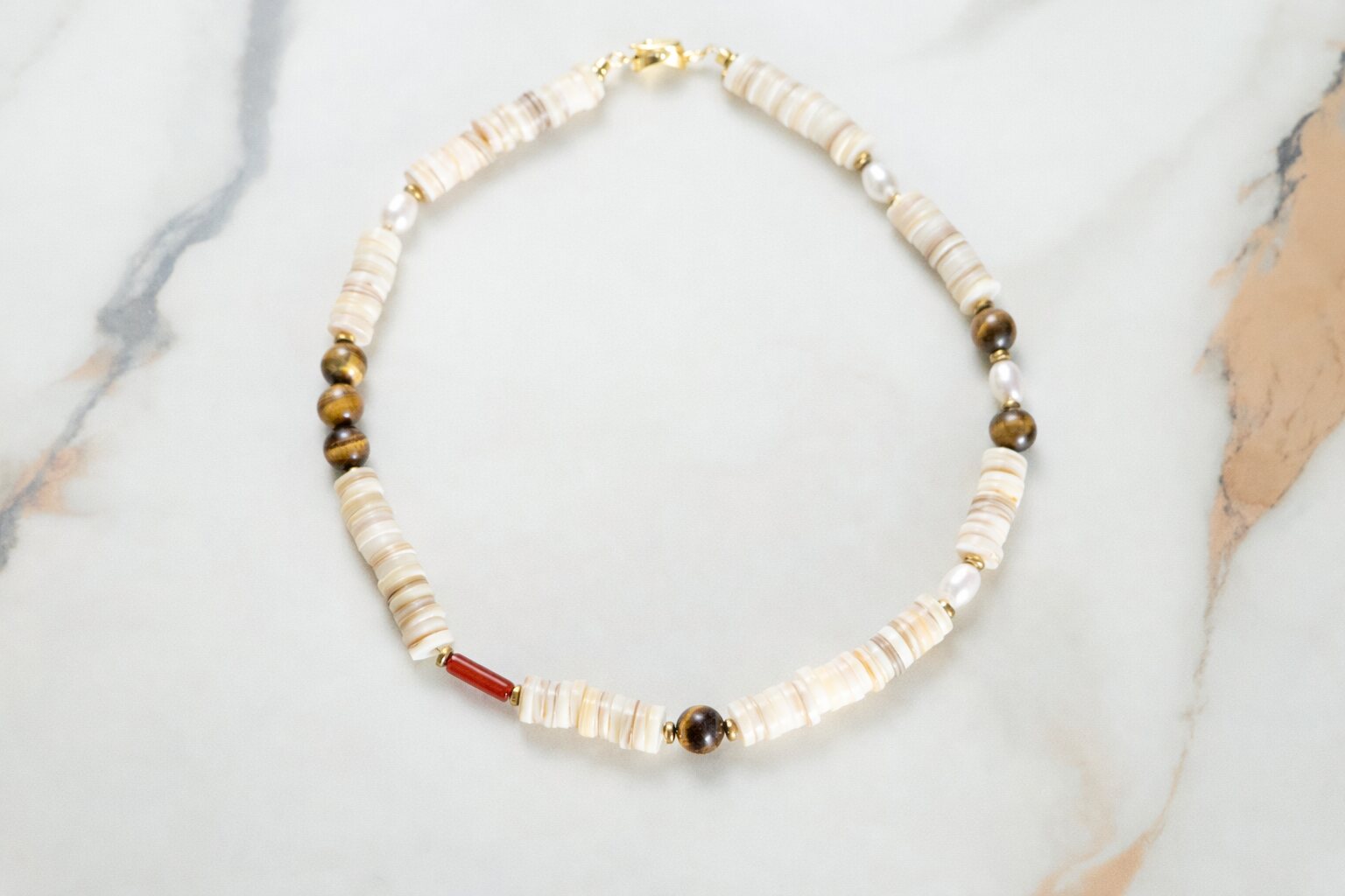 Gold Pendant Necklace real natural stone product photo