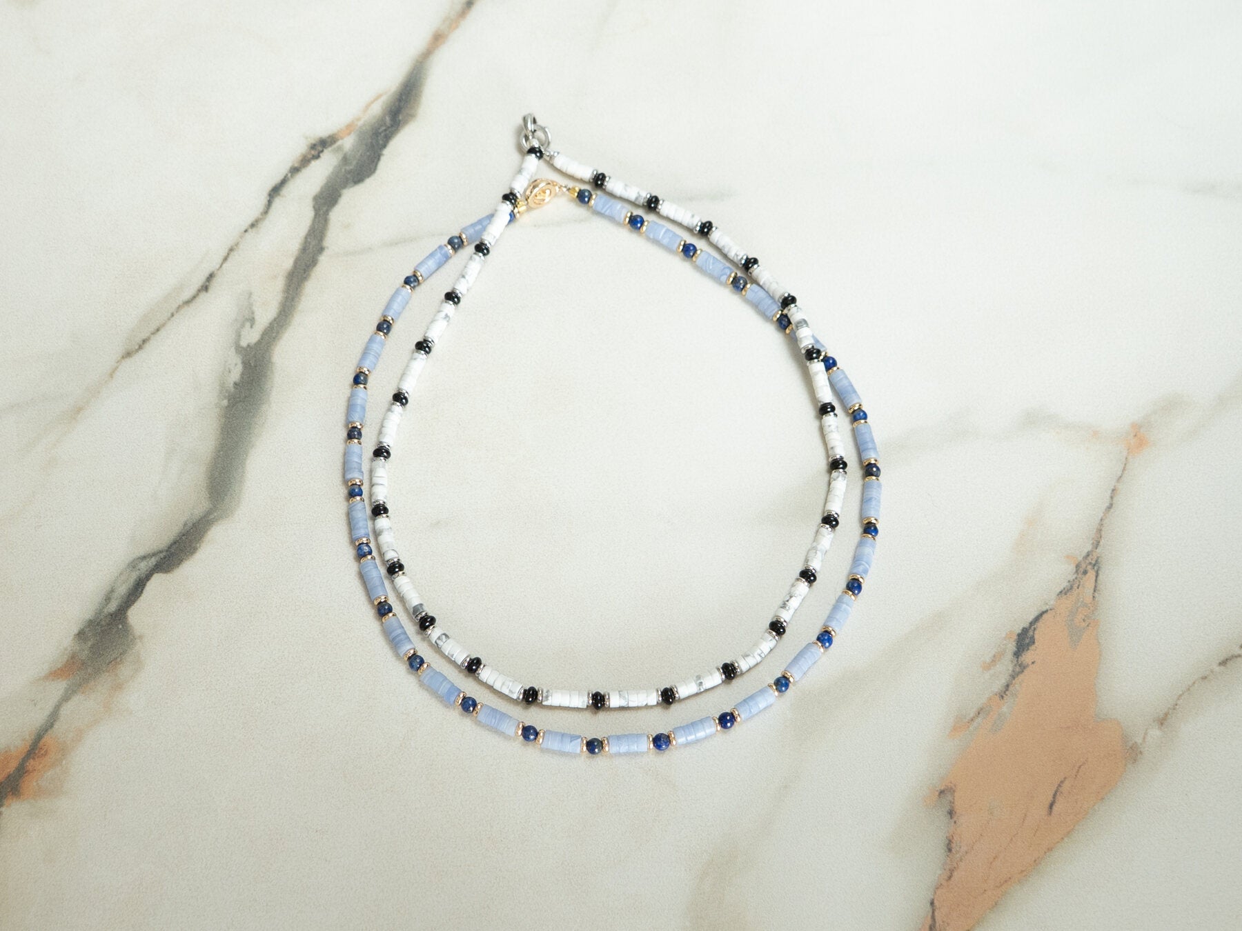 Blue Lace Silver Necklace product view