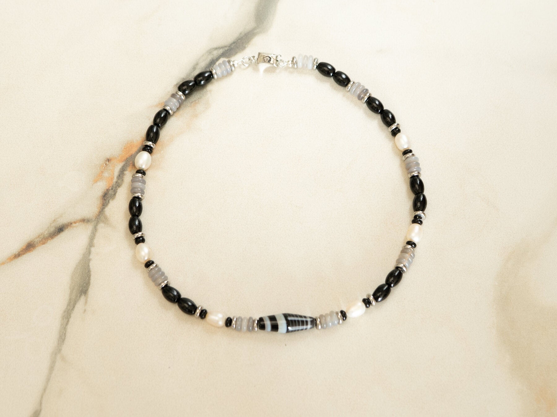 Zebra Onyx Collar Necklace product view