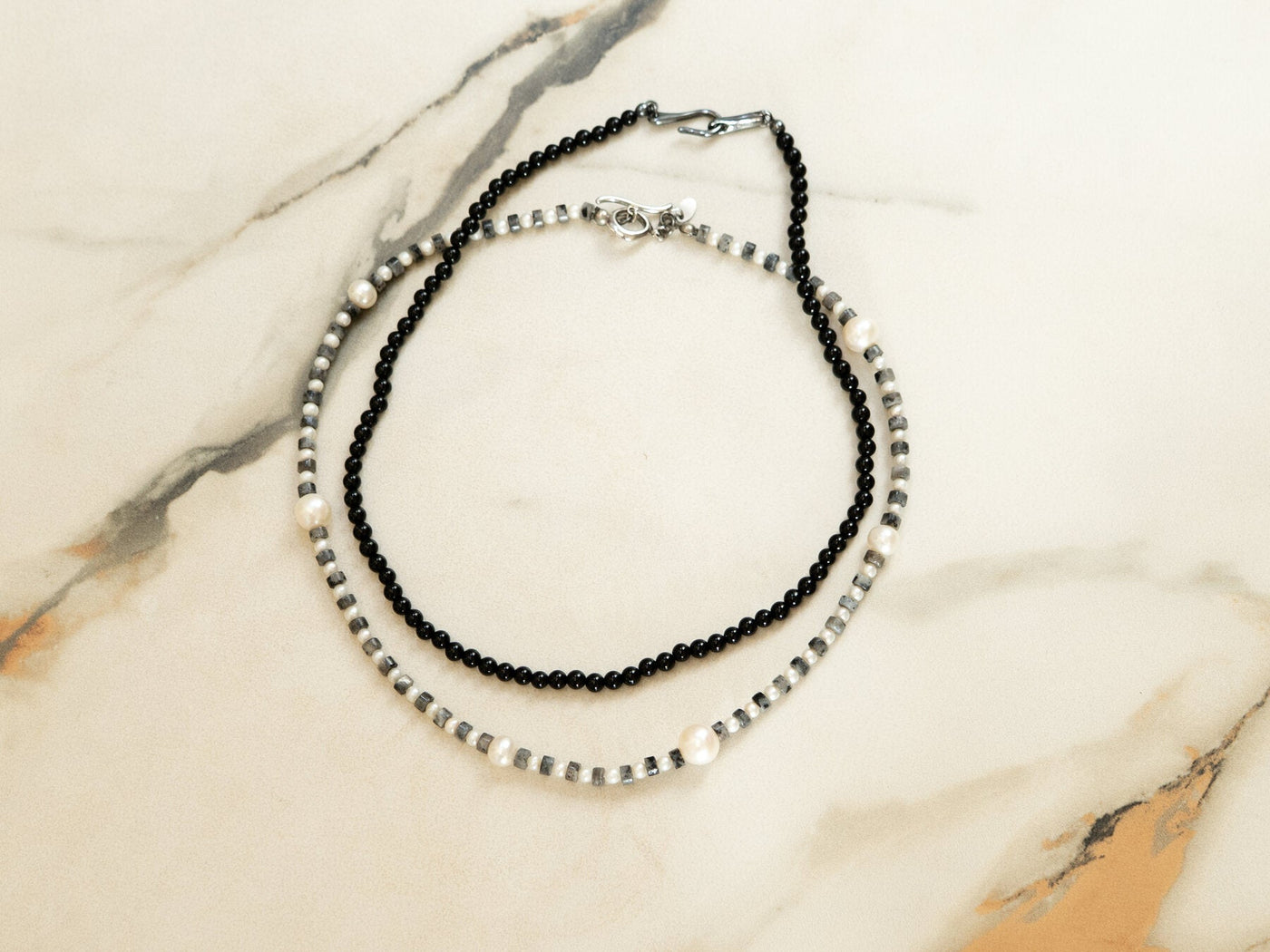 Black Pearl Double Necklace product view