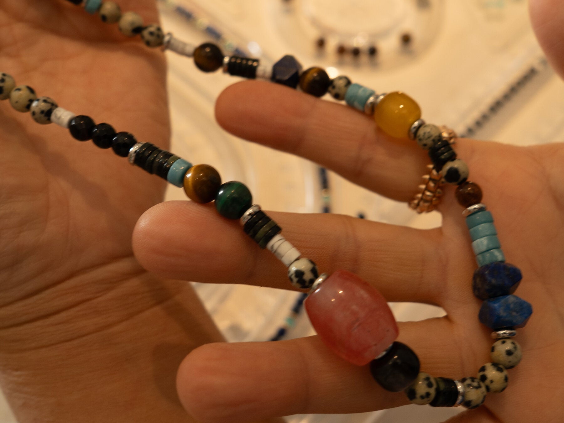 Lapis Fine Necklace stone detail