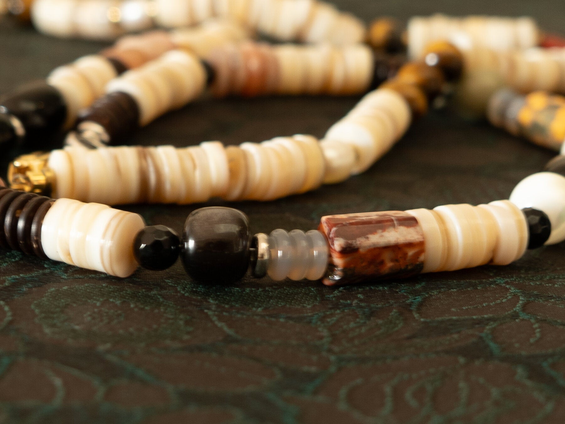 Gold Pendant Necklace stone detail
