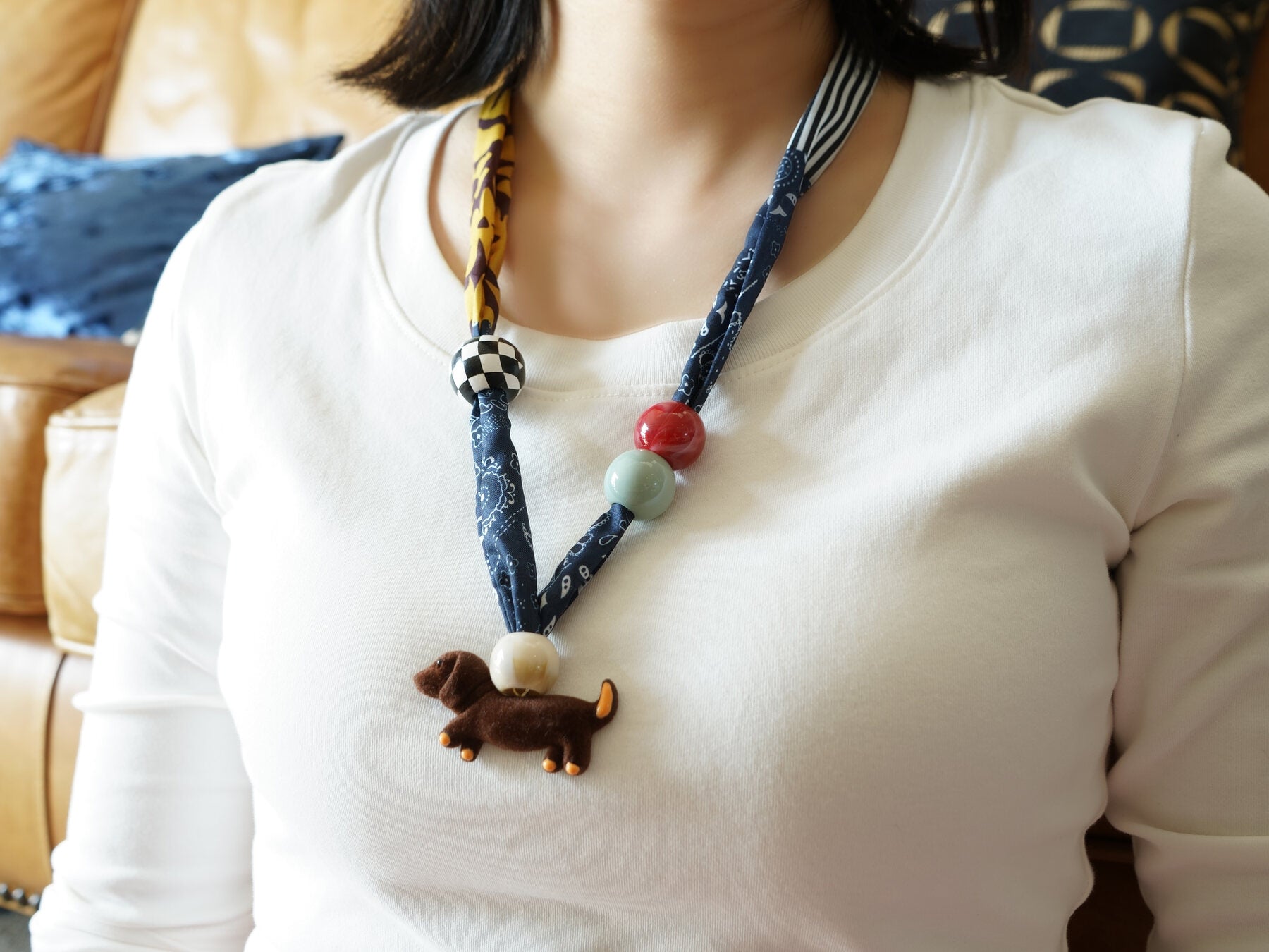 Lapis Fine Necklace styled on body