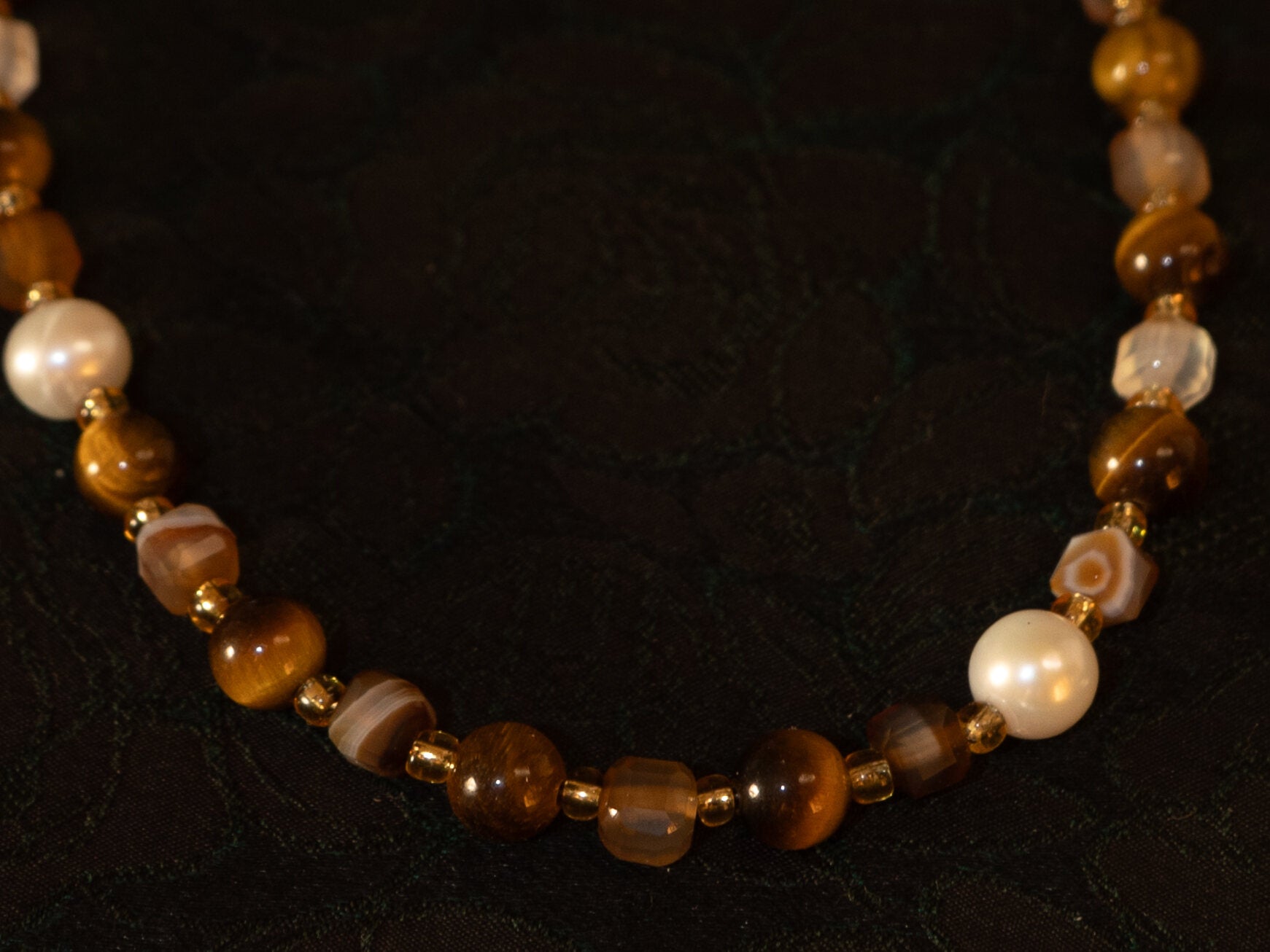 Zebra Onyx Collar Necklace stone detail
