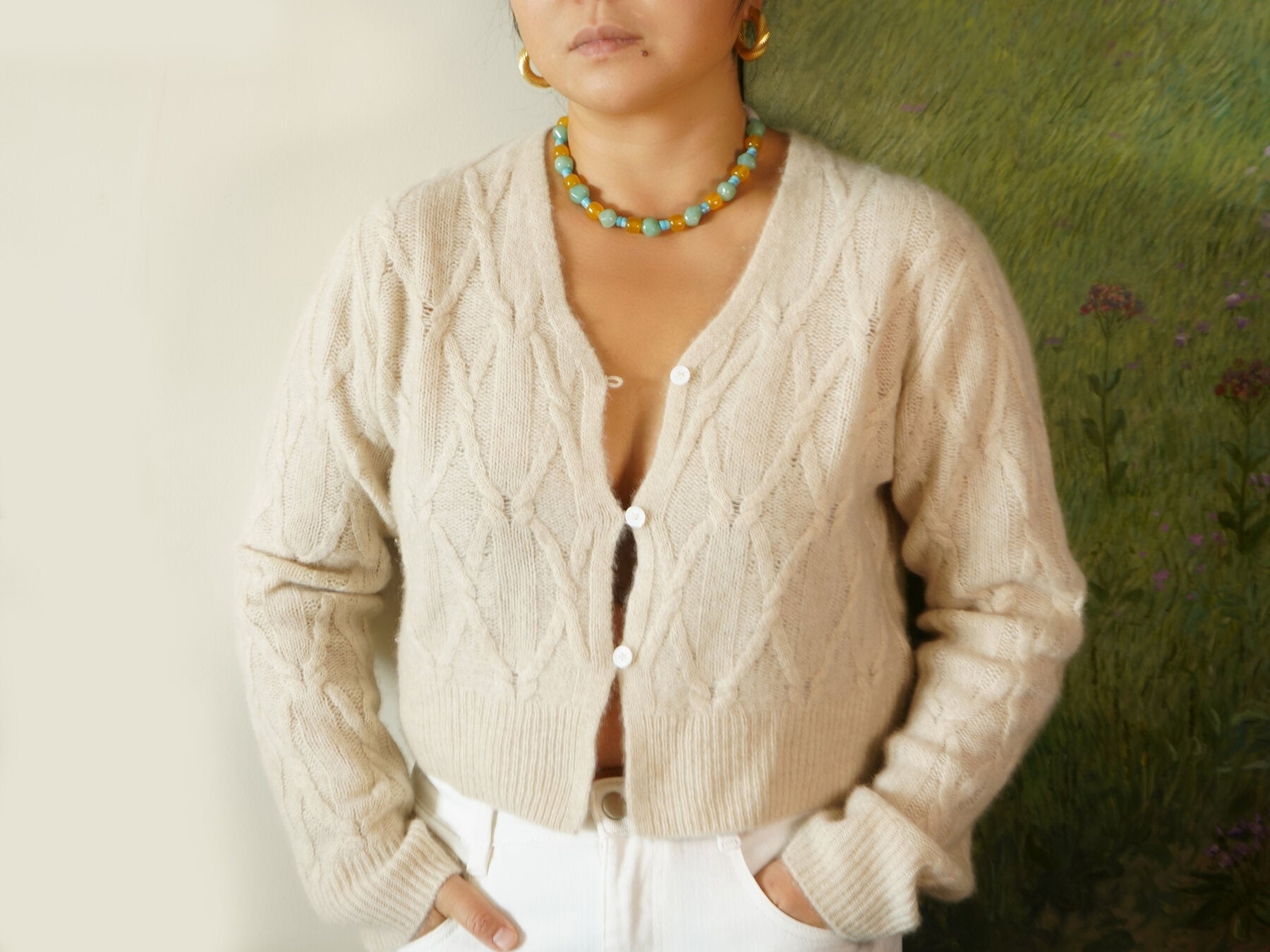 Turquoise Tide Necklace styled on body
